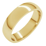 18K Yellow Gold 5 mm Lightweight Comfort-Fit Half Round Band Size 10.5