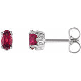 14K White Gold Natural Mozambique Garnet Earrings