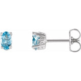 14K White Gold Natural Aquamarine Earrings