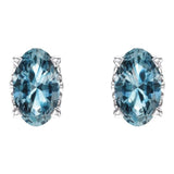14K White Gold Natural Sky Blue Topaz Earrings