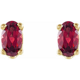 14K Yellow Gold Natural Mozambique Garnet Earrings