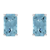 14K White Gold Natural Aquamarine Earrings