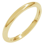 10K Yellow Gold 2 mm Comfort-Fit Half Round Band Size 10