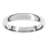 10K White Gold 3 mm Lightweight Comfort-Fit Half Round Band Size 10.5
