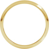 10K Yellow Gold 2 mm Half Round Band Size 10.5