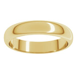 14K Yellow Gold 4 mm Half Round Band Size 11