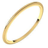 18K Yellow Gold 1 mm Half Round Band Size 7