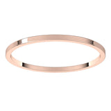 10K Rose Gold 1 mm Ultra-Lightweight Flat Band Size 5