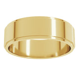 10K Yellow Gold 6 mm Stepped-Edge Flat Band Size 10