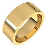 14K Yellow Gold 8 mm Comfort-Fit Flat Band Size 10