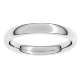 14K White Gold 3 mm Comfort-Fit European-Style Band Size 4