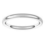 14K X1 White Gold 2 mm Comfort-Fit European-Style Band Size 6