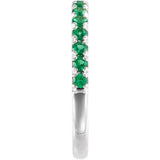 Sterling Silver Lab-Grown Emerald Stackable Ring