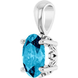 Sterling Silver Natural Aquamarine Pendant