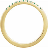 10K Yellow Gold Lab-Grown Emerald Stackable Ring