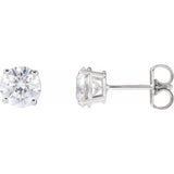 Sterling Silver 5/8 CTW Lab-Grown White Diamond Earrings