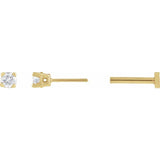 14K Yellow Gold .05 CT Lab-Grown White Diamond Earring