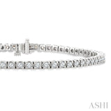 2 Ctw Square Shape Round Cut Diamond Tennis Bracelet in 18K White Gold