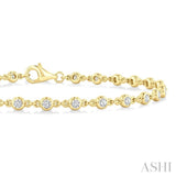 1 Ctw Bezel Set Round Cut Diamond Station Bracelet in 14K Yellow Gold