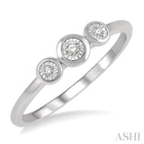 1/20 Ctw Triple Circle Round Cut Diamond Past Present and Future Promise Ring in 10K White Gold