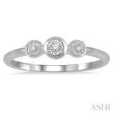1/20 Ctw Triple Circle Round Cut Diamond Past Present and Future Promise Ring in 10K White Gold