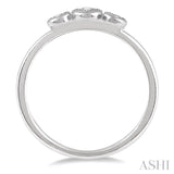 1/20 Ctw Triple Circle Round Cut Diamond Past Present and Future Promise Ring in 10K White Gold