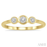 1/20 Ctw Triple Circle Round Cut Diamond Past Present and Future Promise Ring in 10K Yellow Gold
