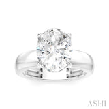 1/10 Ctw Oval Shape Round Cut Diamond Semi-Mount Engagement Ring in 14K White Gold