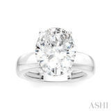 1/10 Ctw Oval Shape Round Cut Diamond Semi-Mount Engagement Ring in 14K White Gold