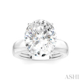 1/8 Ctw Oval Shape Round Cut Diamond Semi-Mount Engagement Ring in 14K White Gold