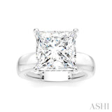 1/8 Ctw Princess Shape Round Cut Diamond Semi-Mount Engagement Ring in 14K White Gold