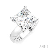 1/6 Ctw Princess Shape Round Cut Diamond Semi-Mount Engagement Ring in 14K White Gold