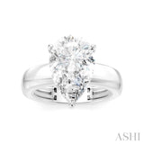 1/8 Ctw Pear Shape Round Cut Diamond Semi-Mount Engagement Ring in 14K White Gold