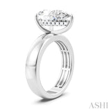 1/8 Ctw Pear Shape Round Cut Diamond Semi-Mount Engagement Ring in 14K White Gold