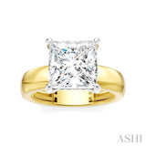 1/8 Ctw Princess Shape Round Cut Diamond Semi-Mount Engagement Ring in 14K Yellow and White Gold