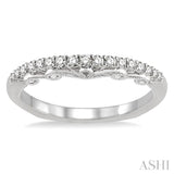 1/4 Ctw Round Cut Diamond Wedding Band in 14K White Gold