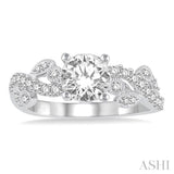 1/4 Ctw Diamond Semi-Mount Engagement Ring in 14K White Gold