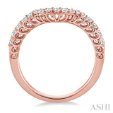 1/3 Ctw Round Cut Diamond Wedding Band in 14K Rose Gold