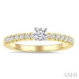1/2 Ctw Endless Embrace Round Cut Diamond Ladies Engagement Ring with 1/4 Ct Round Cut Center Stone in 14K Yellow and White Gold