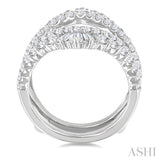 2 Ctw Baguette and Round Cut Diamond Insert Ring in 14K White Gold