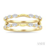 1/2 Ctw Carved Shank Marquise Cut Diamond Insert Ring in 14K Yellow Gold
