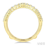 1/3 Ctw Baguette and Round Cut Diamond Chevron Insert Ring in 14K Yellow Gold