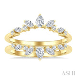 1/2 Ctw Pear, Marquise and Round Cut Diamond Insert Ring in 14K Yellow Gold