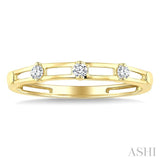 1/10 Ctw Open Window Frames Round Cut Diamond Stackable Fashion Band in 10K Yellow Gold