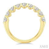 1 Ctw Wavy Channel Set 9-Stone Round Cut Diamond Fashion Band in 14K Yellow Gold