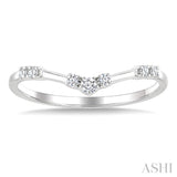 1/10 Ctw Chevron Round Cut Diamond Fashion Band in 14K White Gold