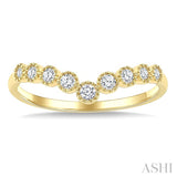 1/5 Ctw Chevron Bezel Set Round Cut Diamond Fashion Band in 10K Yellow Gold