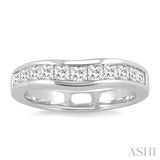 1 Ctw Princess Cut Diamond Matching Wedding Band in 14K White Gold