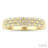 1/4 Ctw Checkered Round Cut Diamond Fashion Band in 10K Yellow Gold
