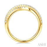1 Ctw Round Cut Diamond Criss-Cross Bold Fashion Band in 14K Yellow Gold